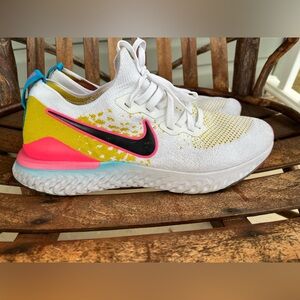 Nike Epic React Flyknit 2 Running  Shoes with Black Swoosh & Pink  CI7583-100